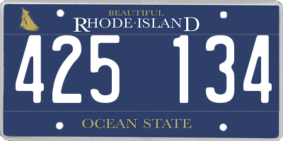 RI license plate 425134