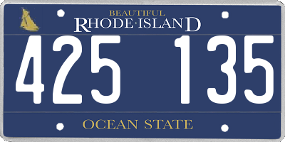 RI license plate 425135
