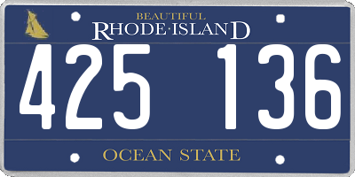 RI license plate 425136