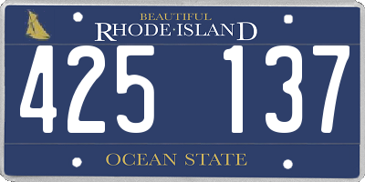 RI license plate 425137