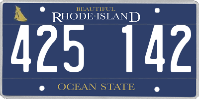 RI license plate 425142
