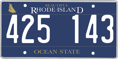 RI license plate 425143
