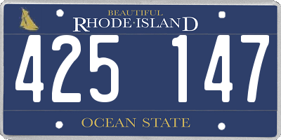 RI license plate 425147