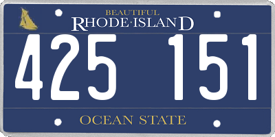 RI license plate 425151