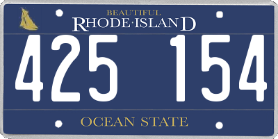 RI license plate 425154