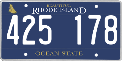 RI license plate 425178