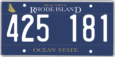 RI license plate 425181