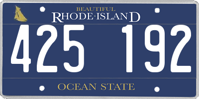 RI license plate 425192