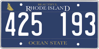 RI license plate 425193