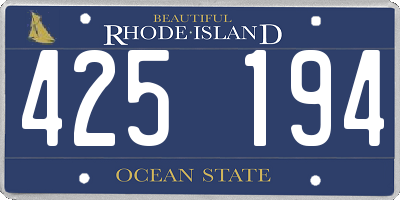 RI license plate 425194
