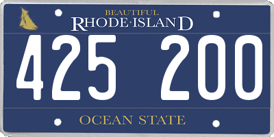 RI license plate 425200