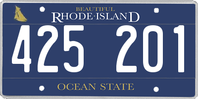 RI license plate 425201
