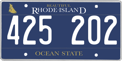 RI license plate 425202
