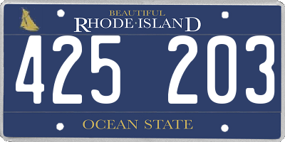 RI license plate 425203