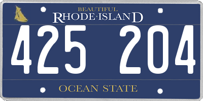 RI license plate 425204