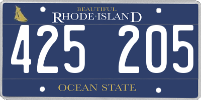 RI license plate 425205