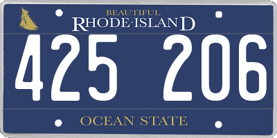 RI license plate 425206