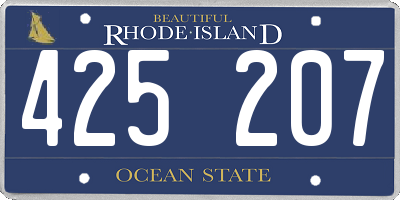 RI license plate 425207