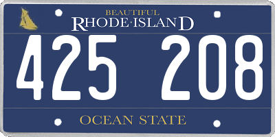 RI license plate 425208