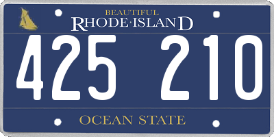 RI license plate 425210