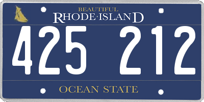 RI license plate 425212
