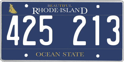 RI license plate 425213