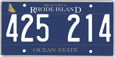 RI license plate 425214