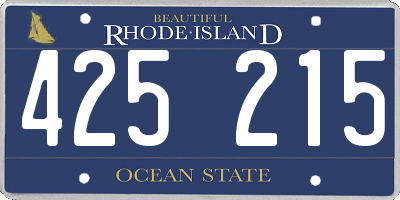RI license plate 425215