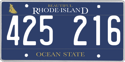 RI license plate 425216