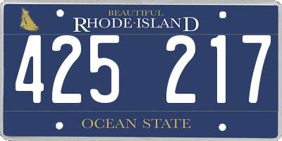 RI license plate 425217