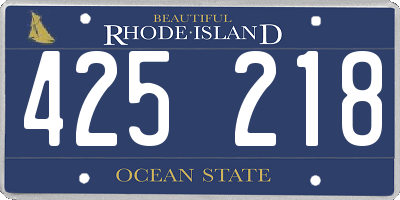 RI license plate 425218