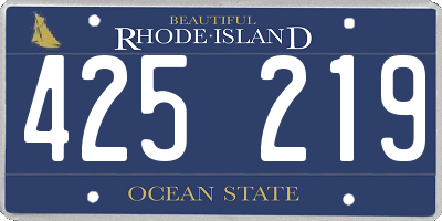 RI license plate 425219