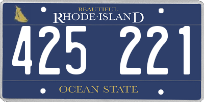 RI license plate 425221