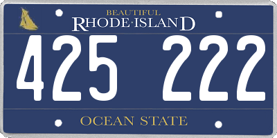 RI license plate 425222