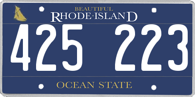 RI license plate 425223