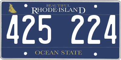 RI license plate 425224