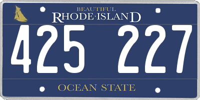 RI license plate 425227