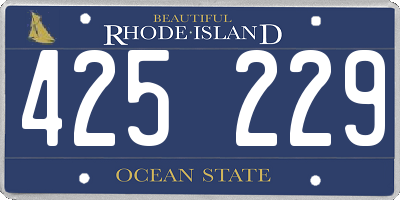 RI license plate 425229
