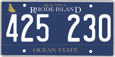 RI license plate 425230