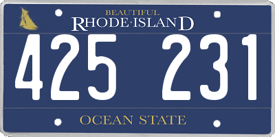 RI license plate 425231