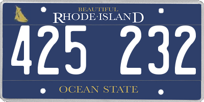 RI license plate 425232