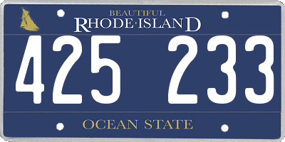 RI license plate 425233