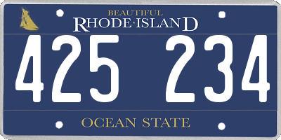 RI license plate 425234