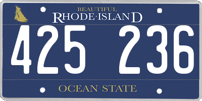 RI license plate 425236