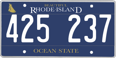 RI license plate 425237