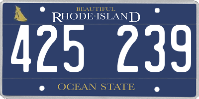 RI license plate 425239