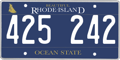 RI license plate 425242