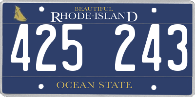 RI license plate 425243