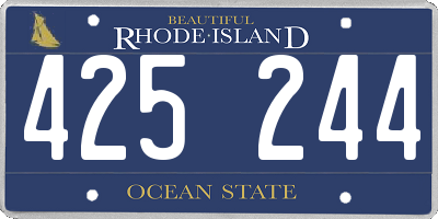 RI license plate 425244