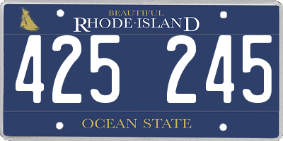 RI license plate 425245